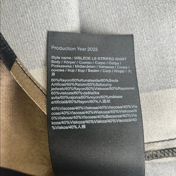 WB WithBlack Long Sleeve Striped Shirt - S - Picture 6 of 7